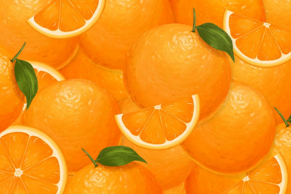 Orange fruit pattern illustration, editable design