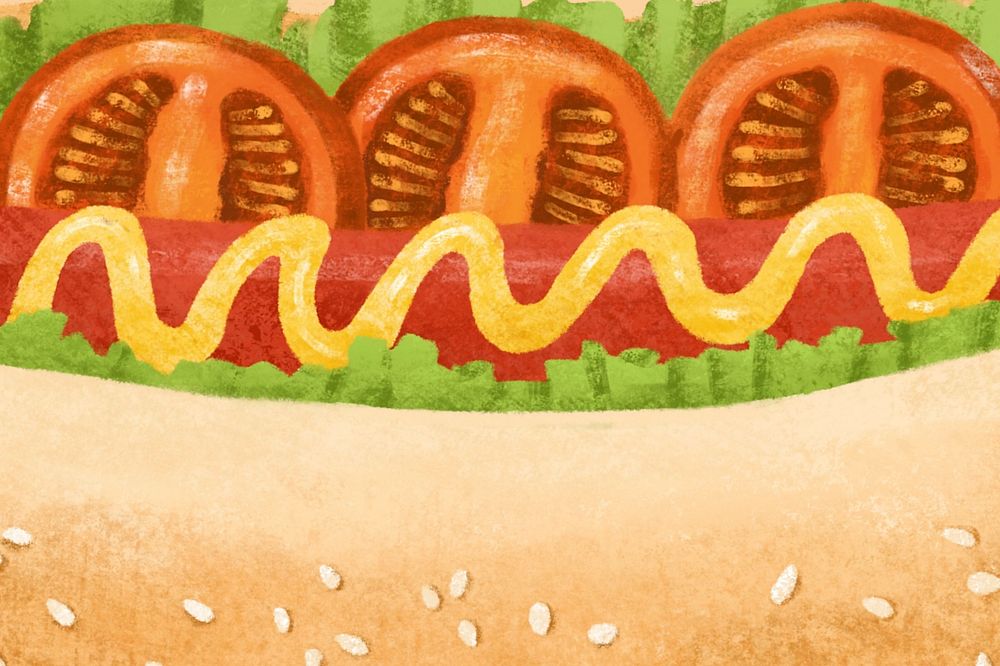 Delicious hot dog, food illustration, editable design