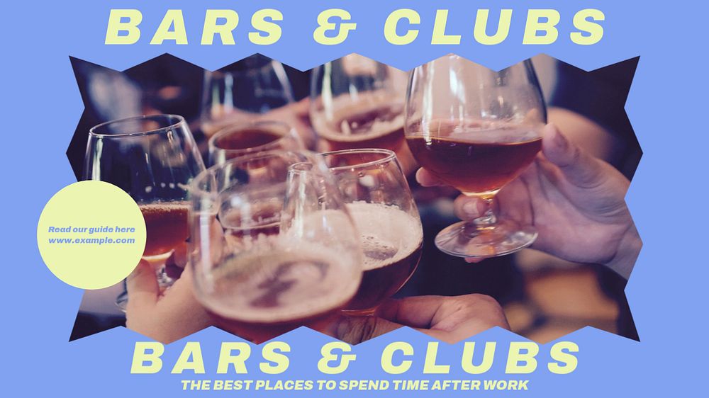 Bar & club blog banner template, editable design