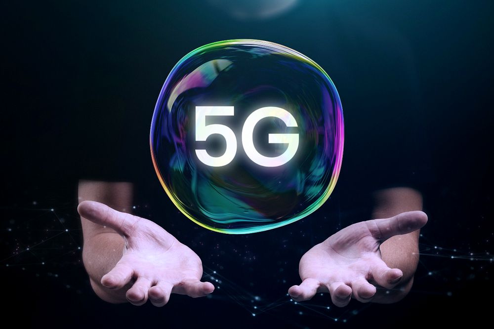 5G connection, editable digital remix design