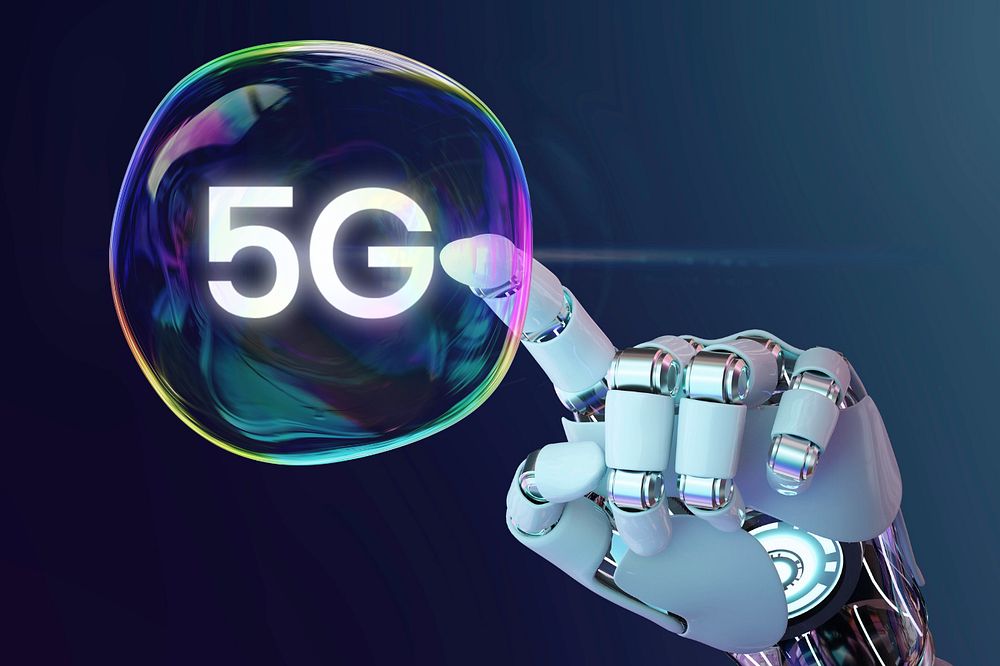 Editable 5G connection, digital remix design