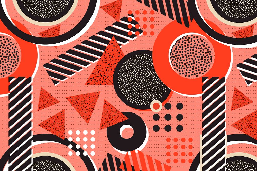 Retro geometric pattern background, red abstract, editable design