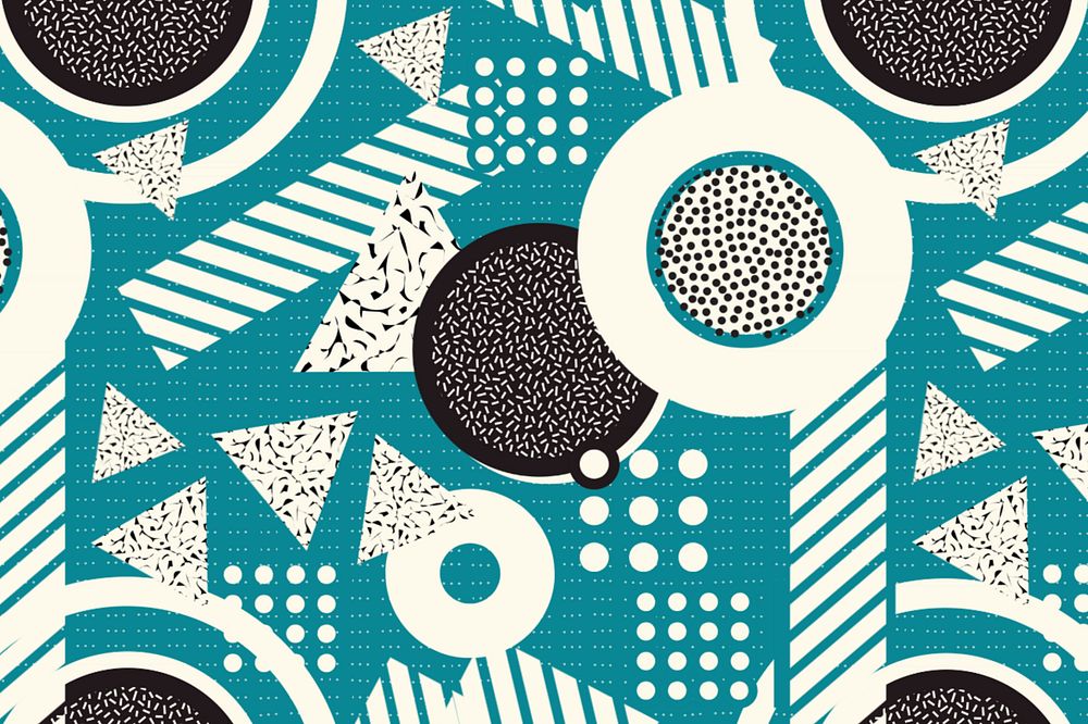 Retro geometric pattern background, blue abstract, editable design