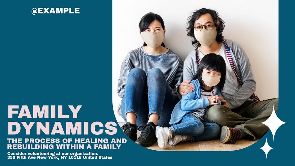 Family dynamics blog banner template, editable design