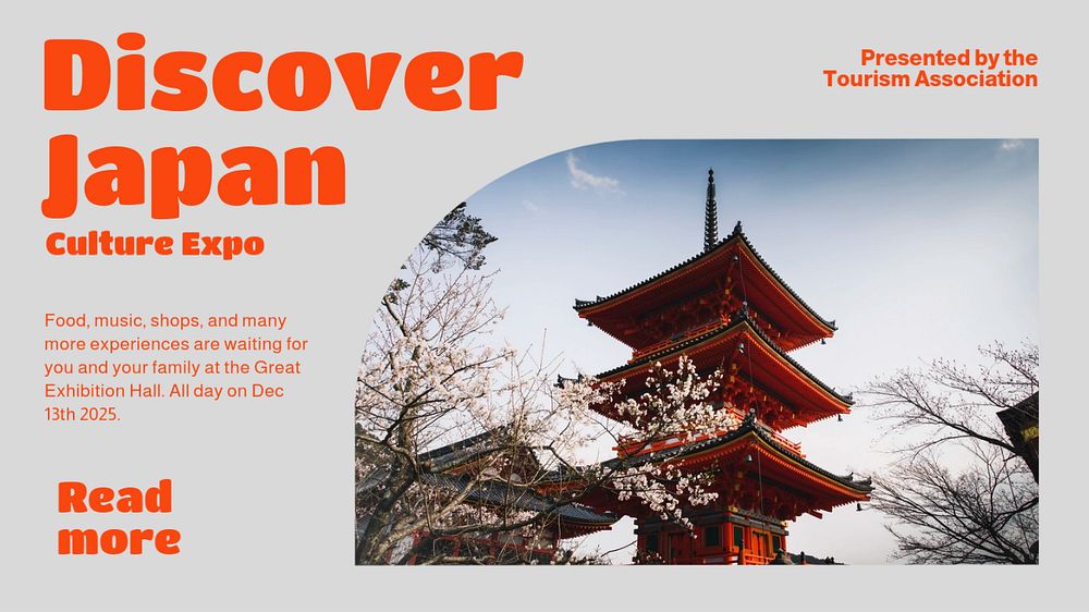 Japan culture expo blog banner template, editable design