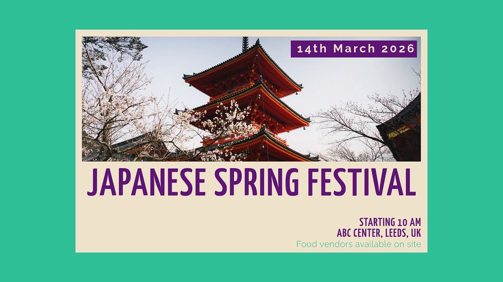 Spring festival blog banner template, editable design