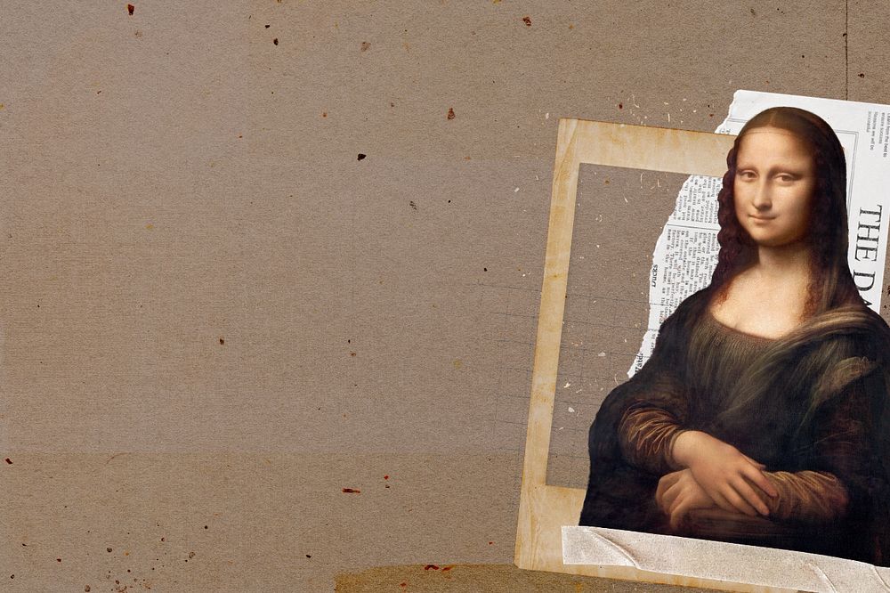 Mona Lisa aesthetic background, editable  Leonardo da Vinci's famous artwork. Remixed by rawpixel.