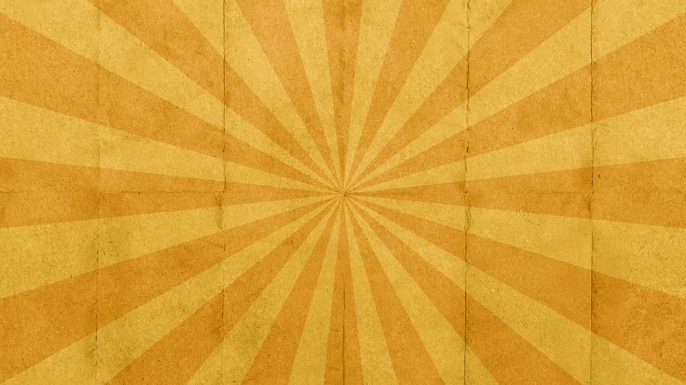 Yellow sun ray desktop wallpaper, paper textured background, editable design