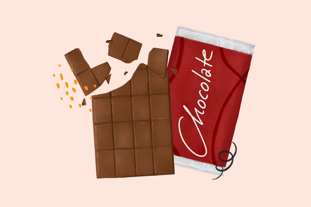 Chocolate bar, dessert illustration, editable design