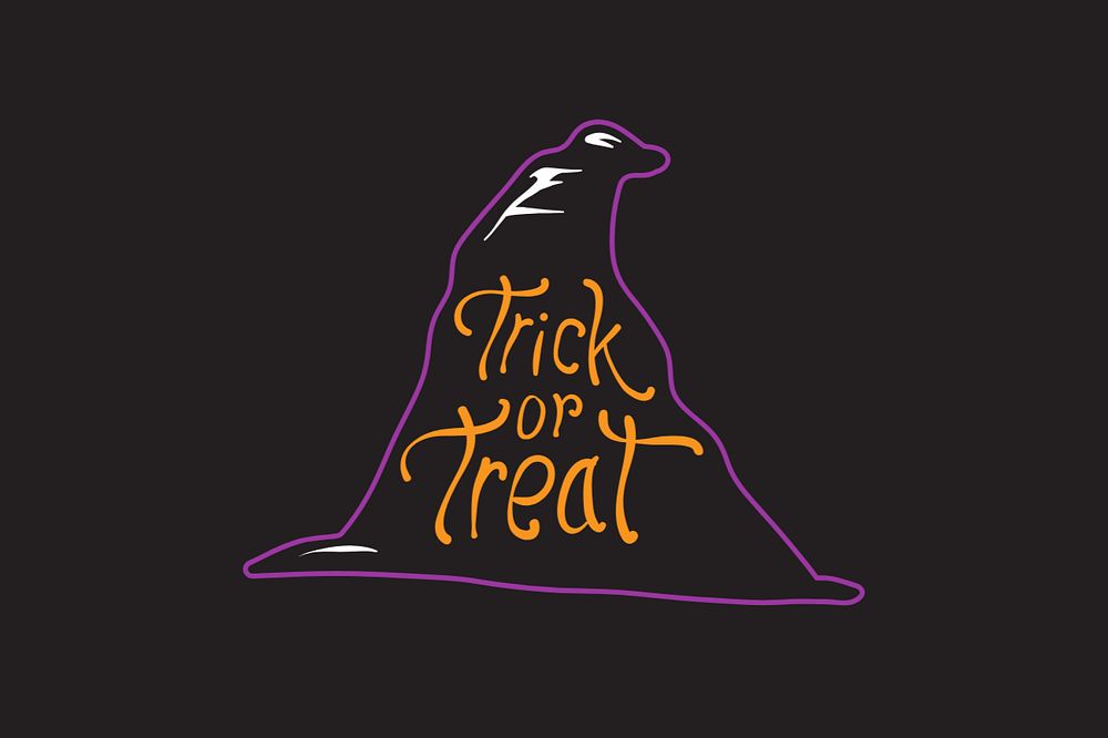 Trick or treat word, Halloween illustration, editable design