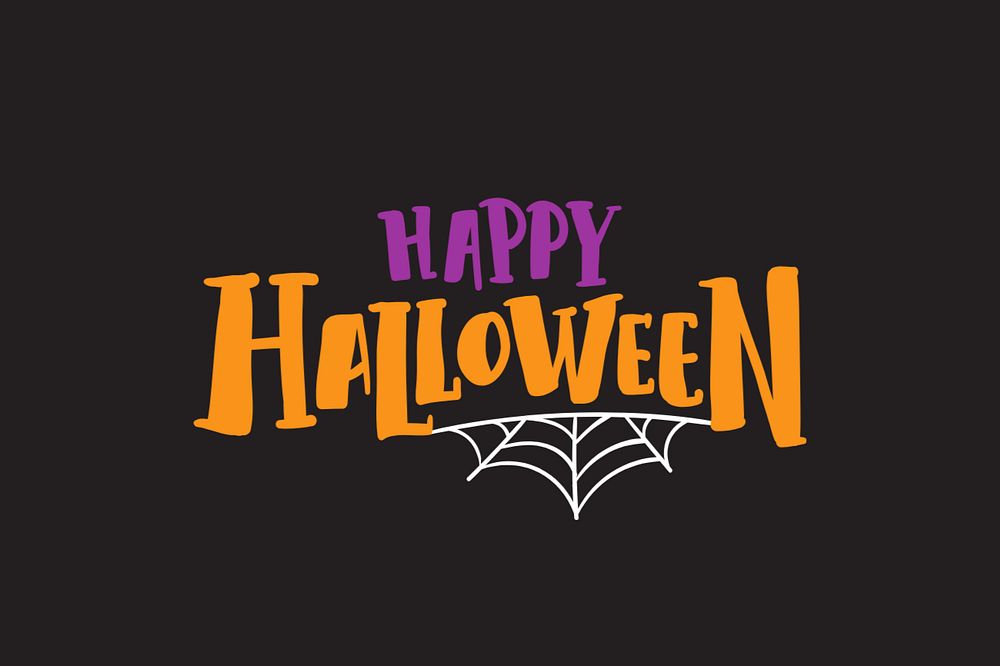 Happy Halloween word, greeting typography, editable design