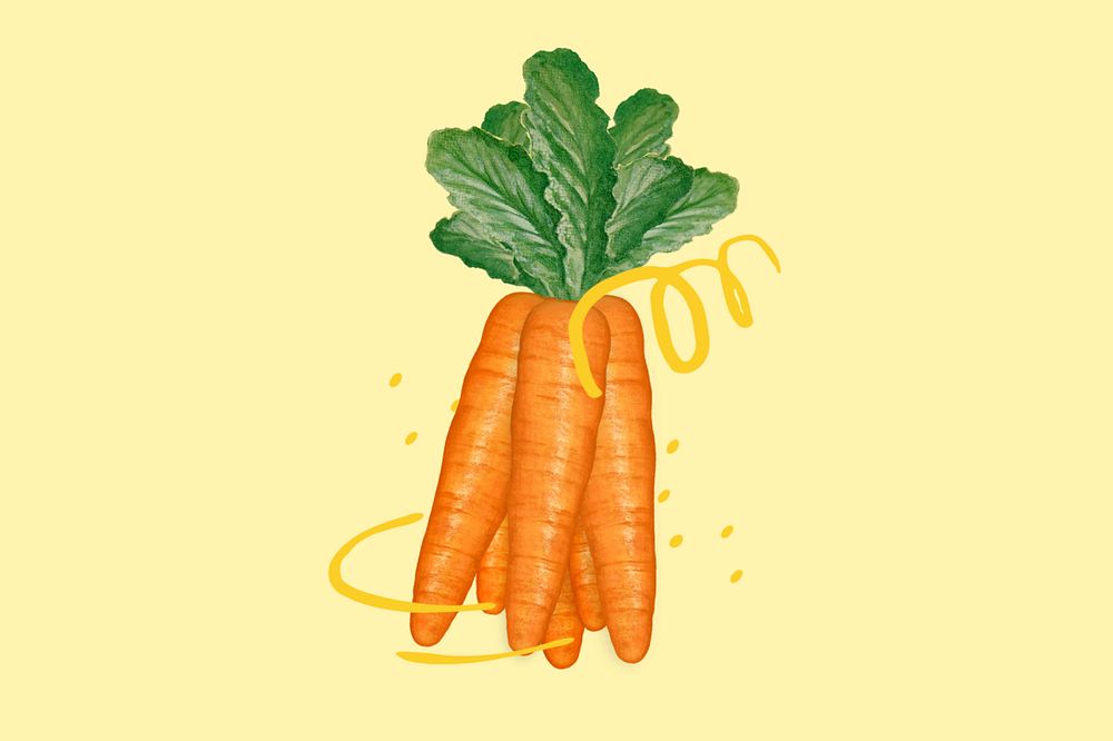 Carrot vegetable, healthy ingredient illustration, editable design