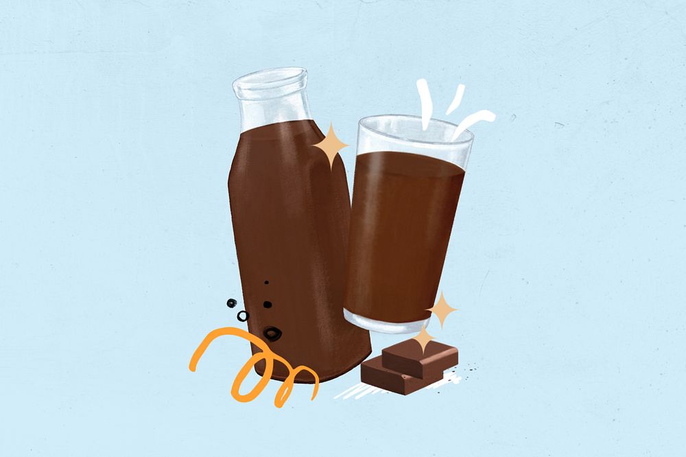 Chocolate milk, drink illustration, editable design