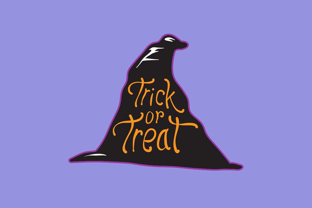 Trick or treat word, Halloween illustration, editable design