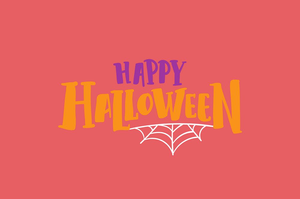 Happy Halloween word, greeting typography, editable design