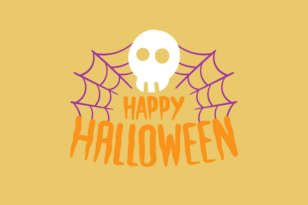 Happy Halloween word, greeting typography, editable design