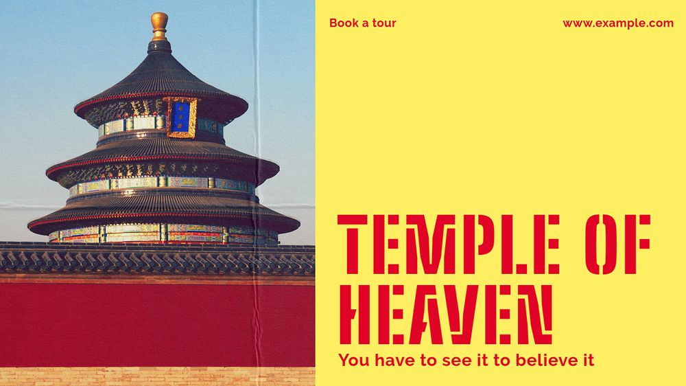 Temple of heaven blog banner template, editable design