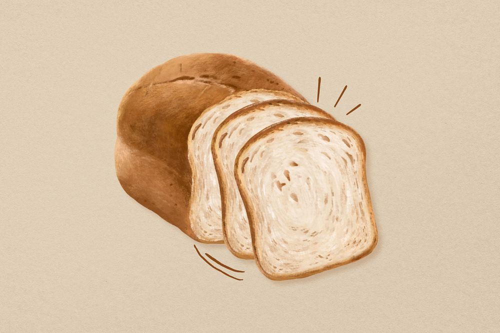 Bread loaf, homemade pastry illustration, editable design