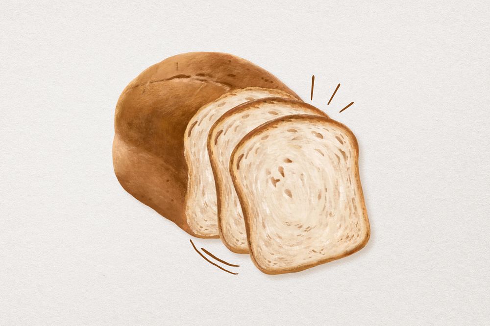 Bread loaf, homemade pastry illustration, editable design