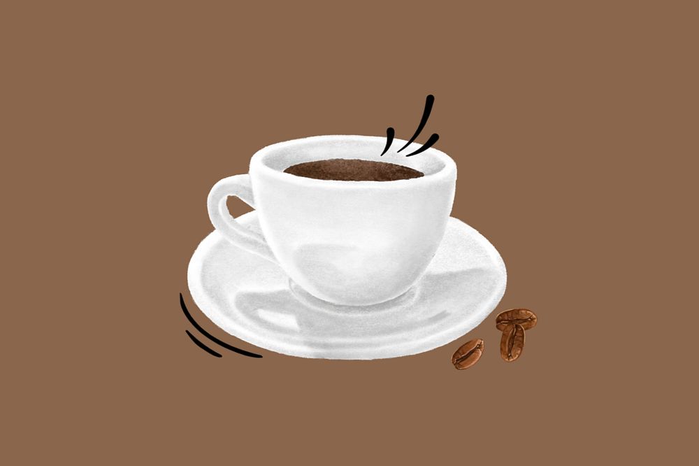 Espresso coffee cup, morning beverage illustration, editable design