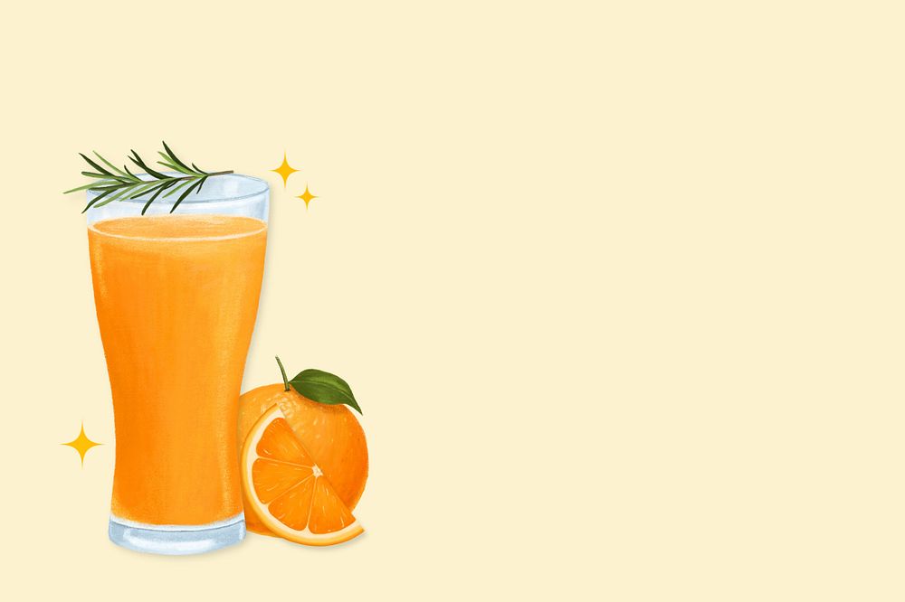 Healthy orange juice background, drink illustration, editable design