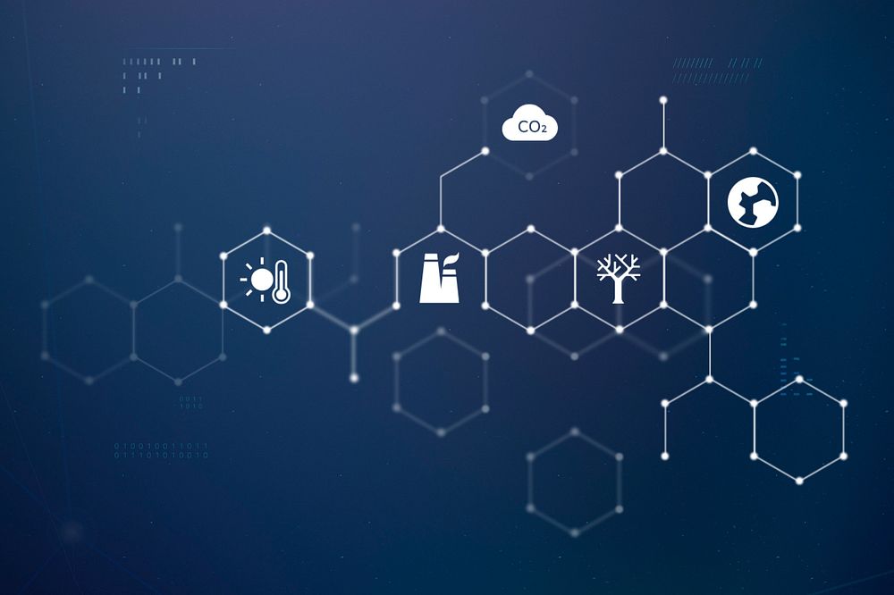 Climate change network element, digital remix, editable design