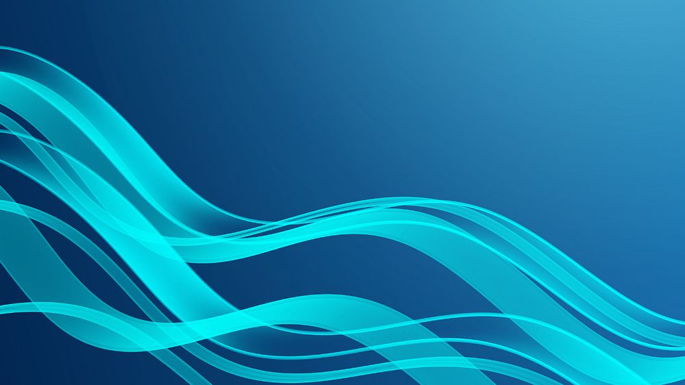 Blue desktop wallpaper, editable wavy border