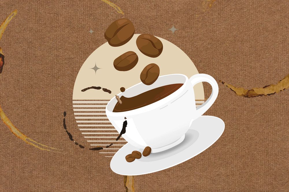 Editable coffee cup, collage remix