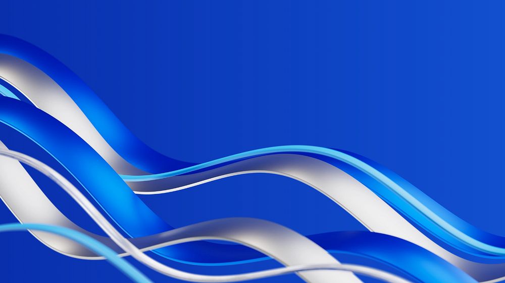 Editable blue desktop wallpaper, wavy border