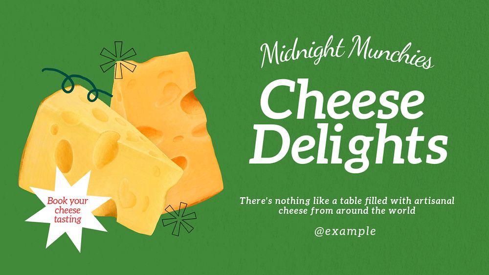 Cheese  blog banner template, editable text