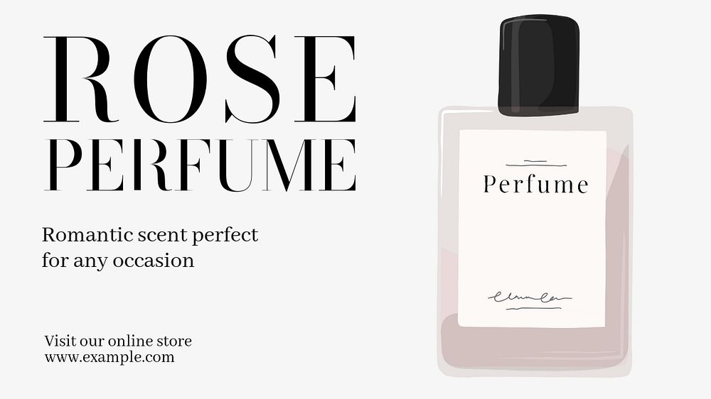 Rose perfume  blog banner template, editable text