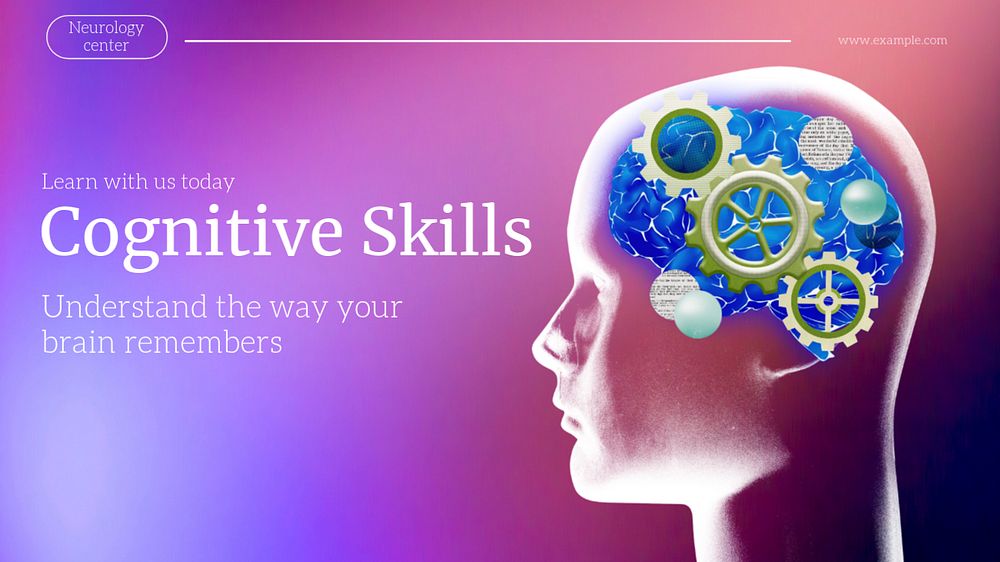 Cognitive skills  blog banner template, editable text