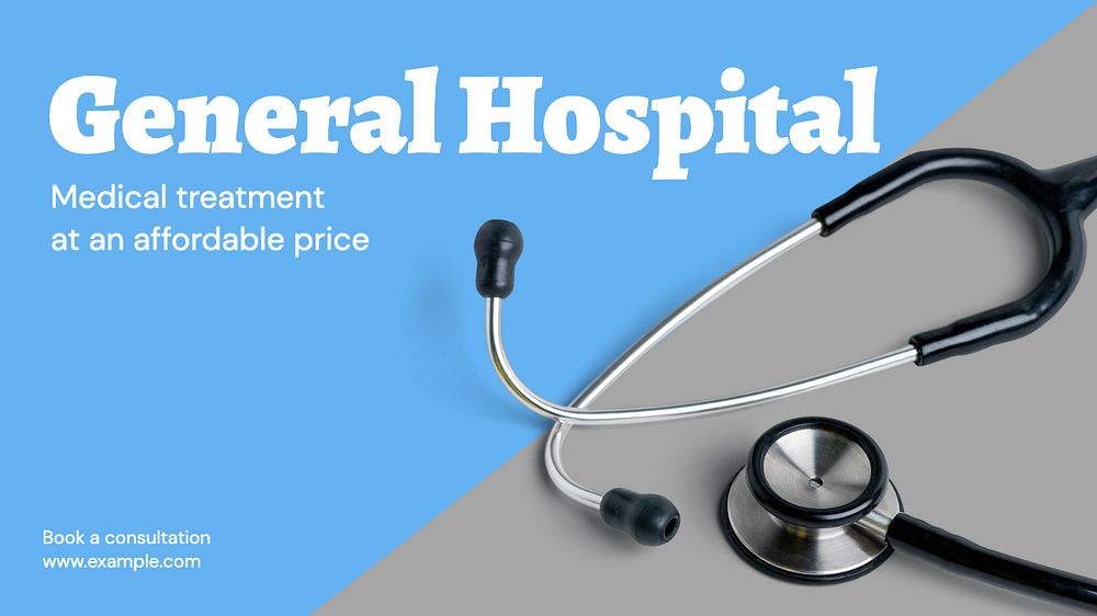 General hospital  blog banner template, editable text