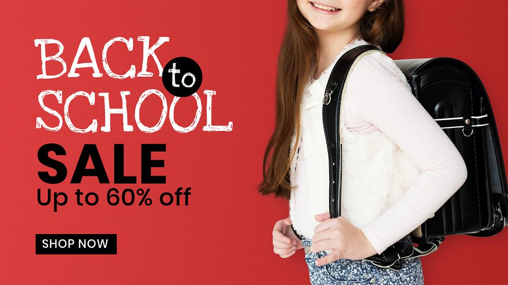 Back to school blog banner template, editable text