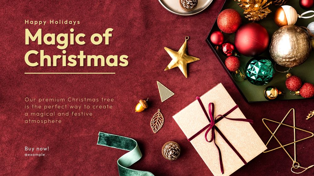 Christmas blog banner template, editable text