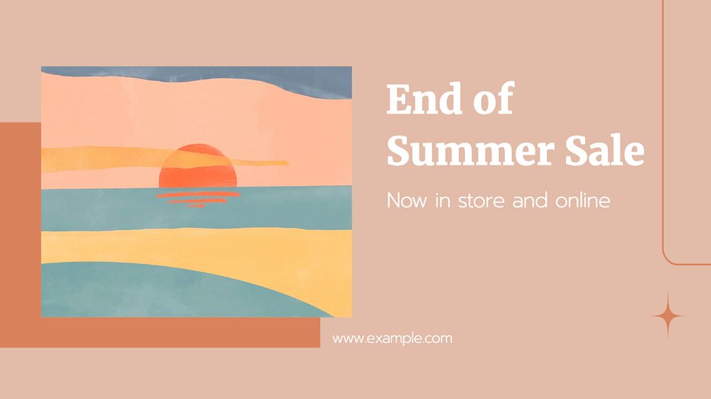 Summer sale  blog banner template, editable text