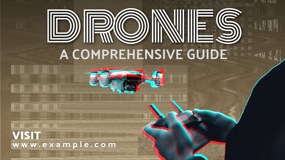 Drones  blog banner template, editable text