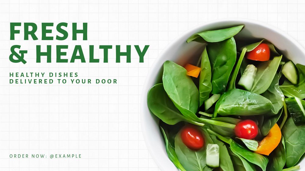 Fresh & healthy food  blog banner template, editable text