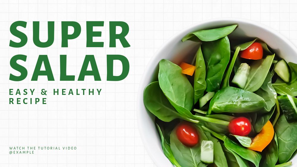 Salad recipe  blog banner template, editable text