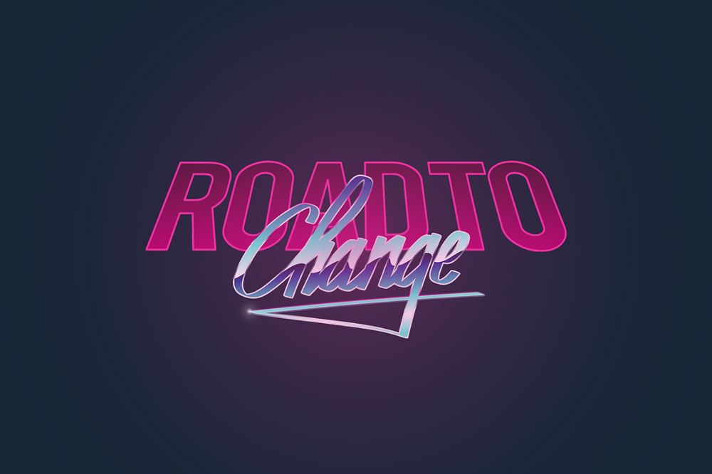 Road to Change, colorful wording editable design