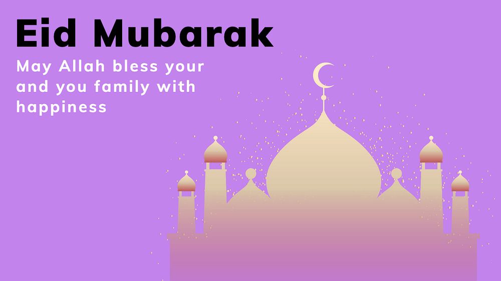 Eid mubarak  blog banner template, editable text