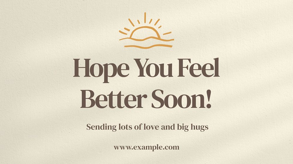 Get well message blog banner template, editable text