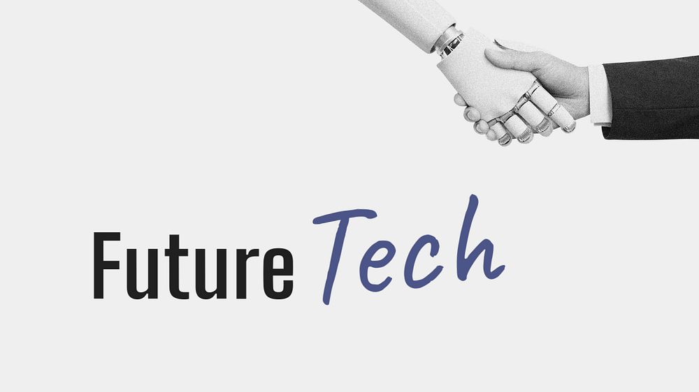 Future tech blog banner template, editable text