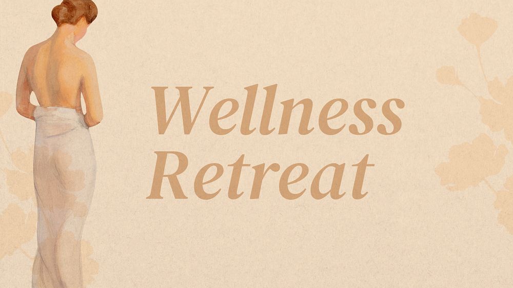 Wellness retreat blog banner template, editable text