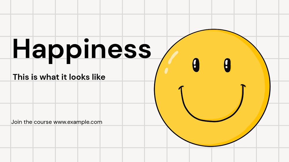 Happiness  blog banner template, editable text