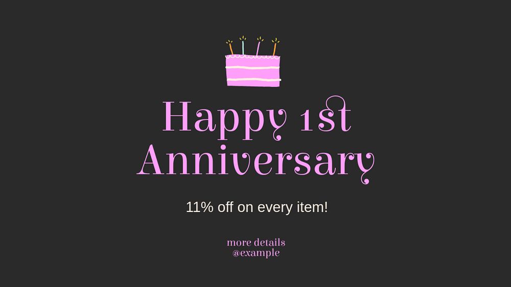 Anniversary sale blog banner template, editable text