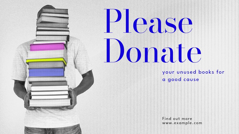 Donation blog banner template, editable text