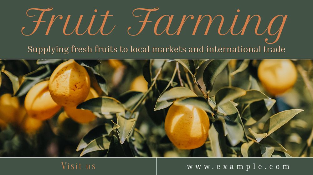 Fruit farming blog banner template, editable text