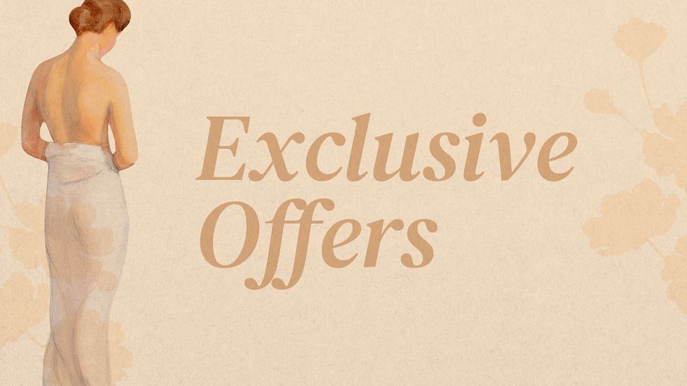 Exclusive offers blog banner template, editable text