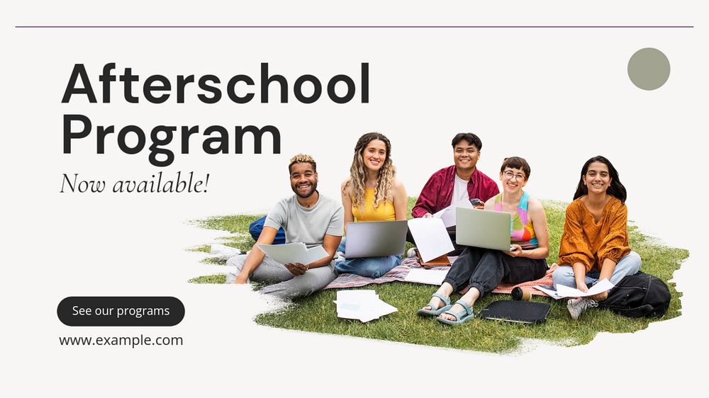 Afterschool program blog banner template, editable text